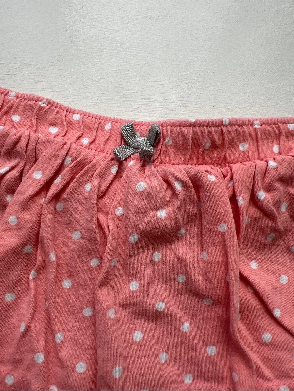 Carter's Coral Polka Dot Skirt with Gray Striped Leggings